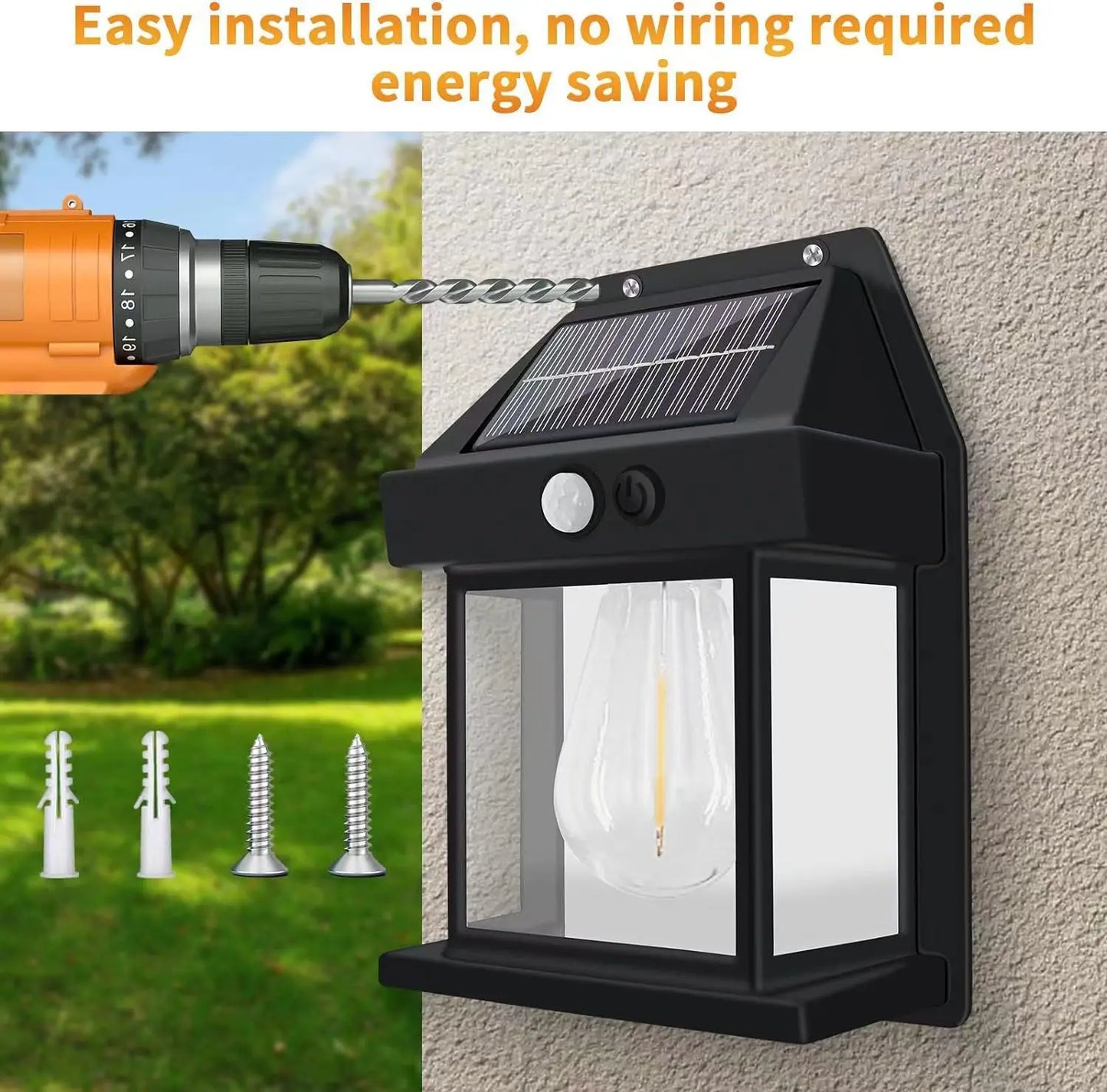 Outdoor Solar Tungsten Wall Light with Motion Sensor